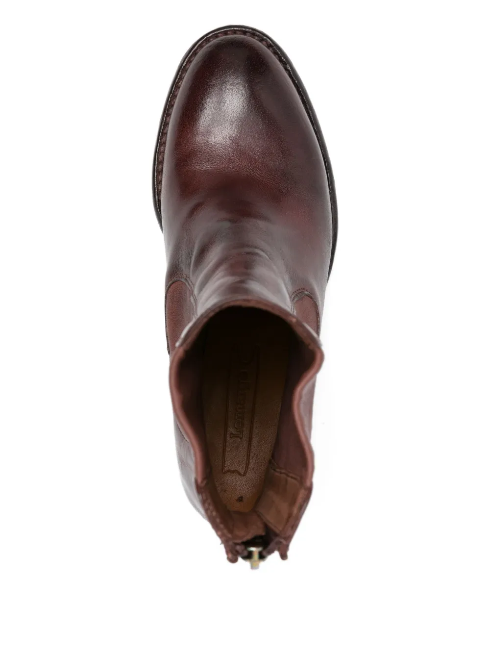 LEMARGO 50mm zip-detail leather ankle boots Brown