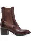 LEMARGO 50mm zip-detail leather ankle boots - Brown