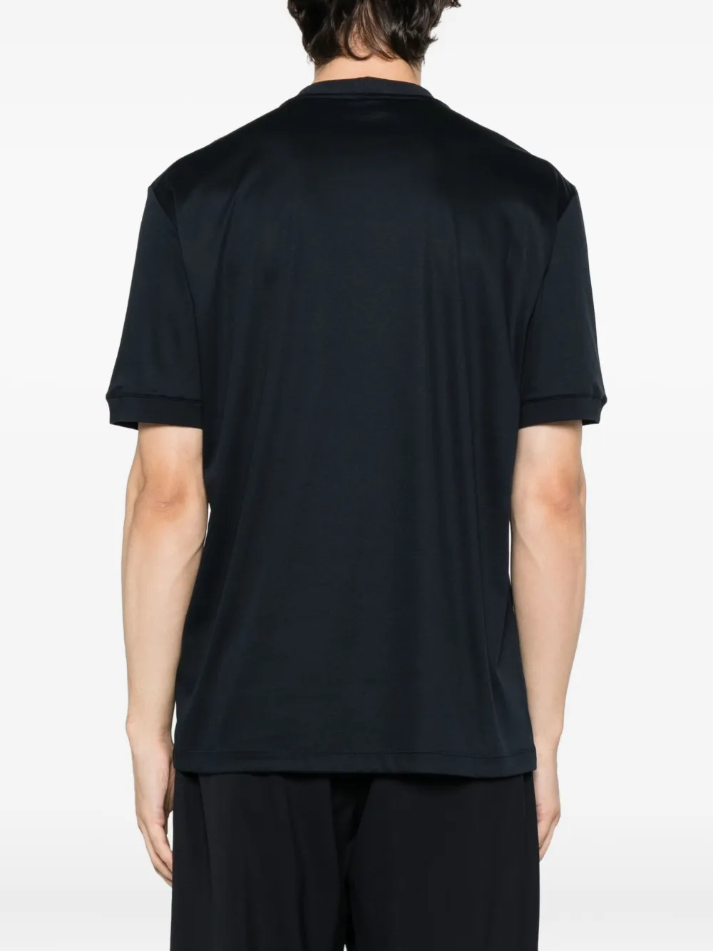 Giorgio Armani embroidered-logo T-shirt Blauw