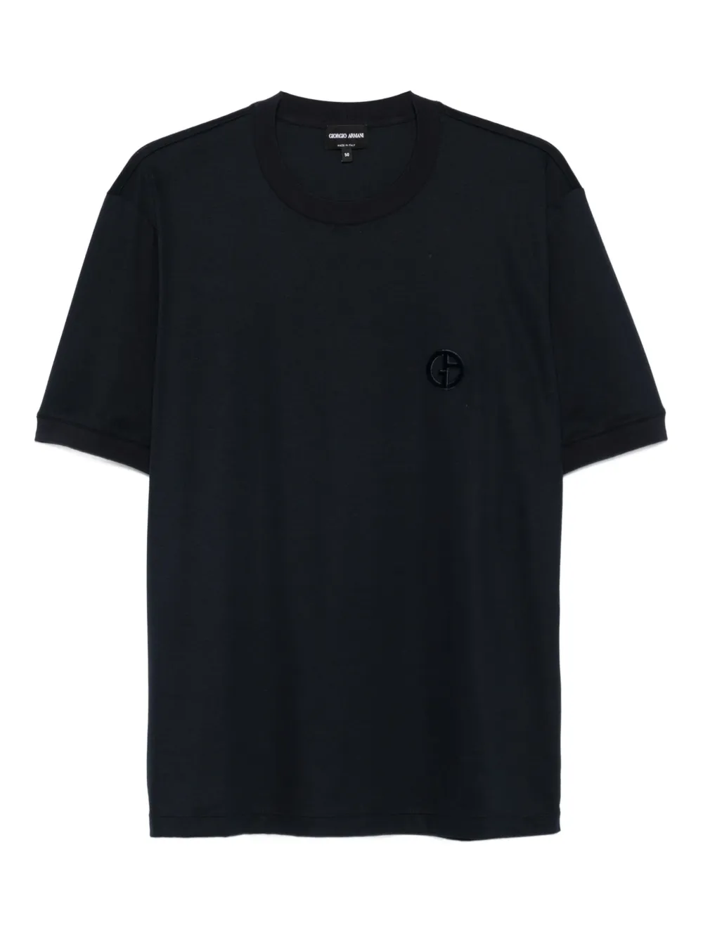 Giorgio Armani embroidered-logo T-shirt Blauw