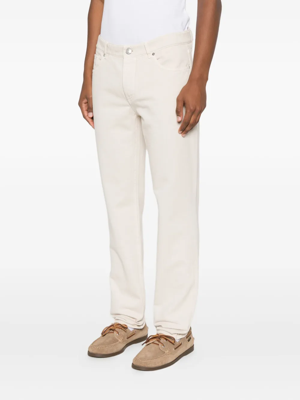 Brunello Cucinelli logo-embroidered jeans Beige