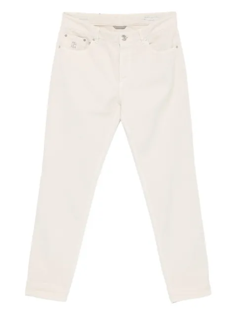 Brunello Cucinelli logo-embroidered jeans