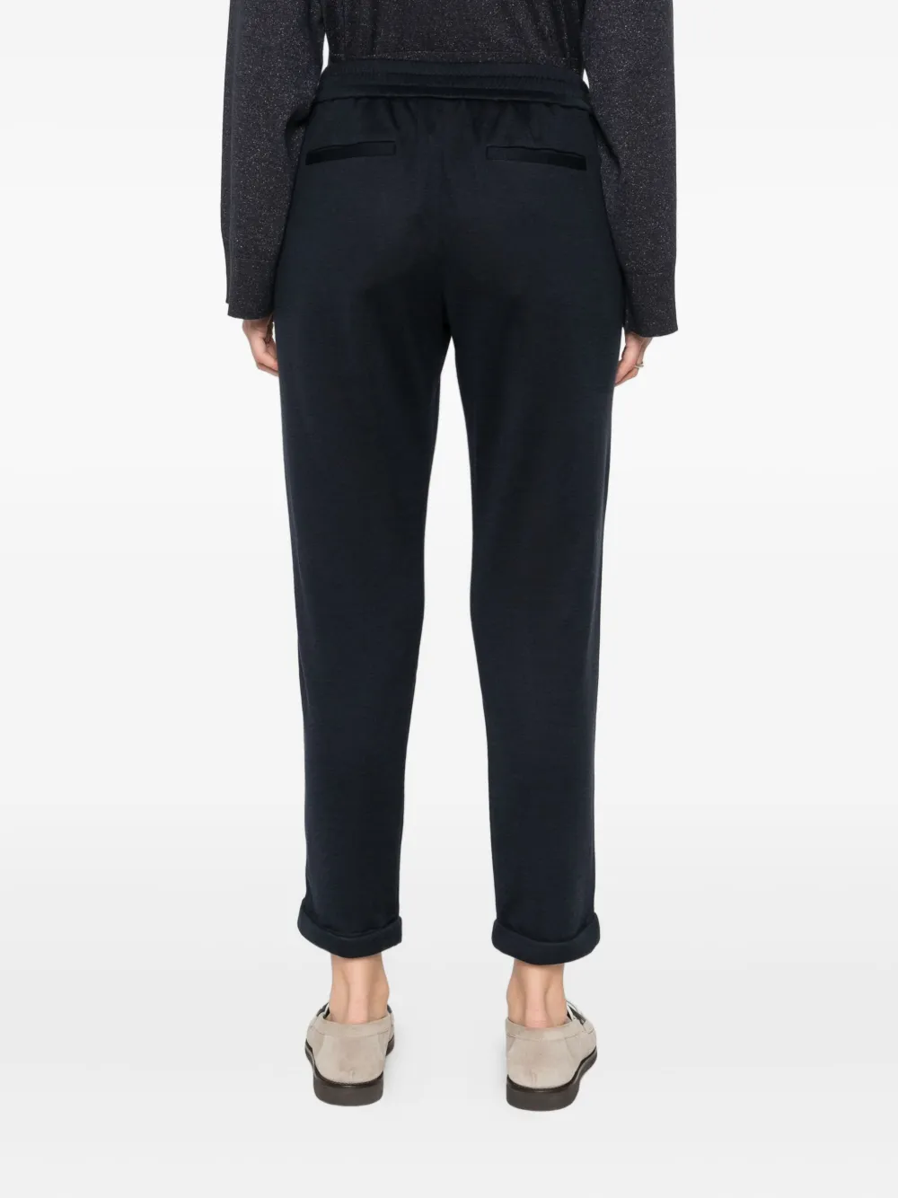 Brunello Cucinelli Monili-chain track pants Blauw