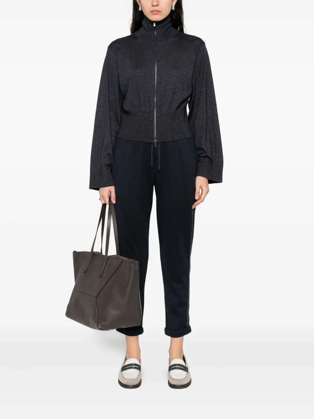 Brunello Cucinelli Monili-chain track pants Blauw