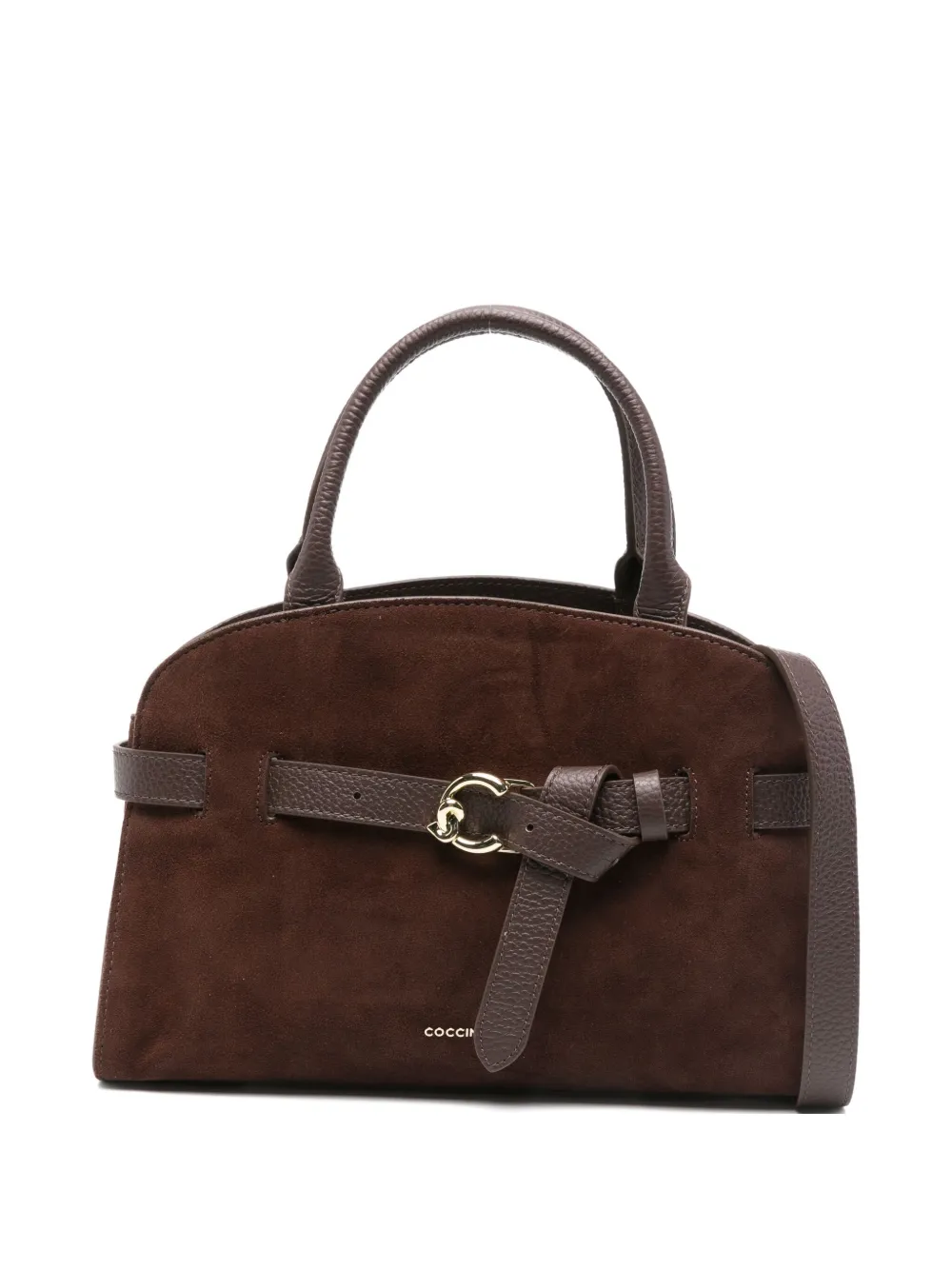 Coccinelle Sabine kleine suède shopper Bruin