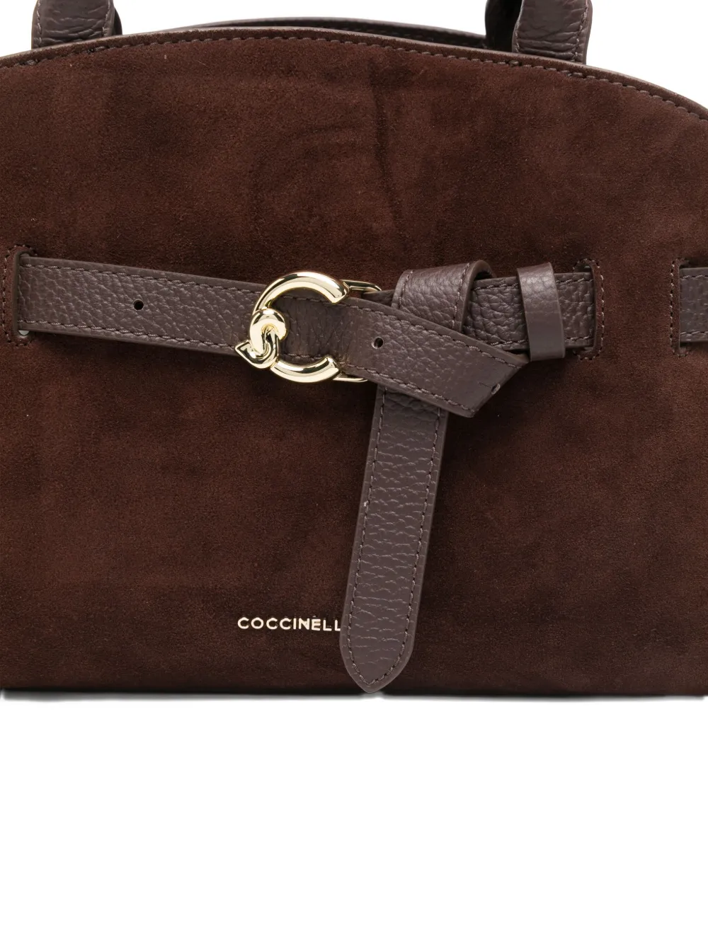 Coccinelle Sabine kleine suède shopper Bruin