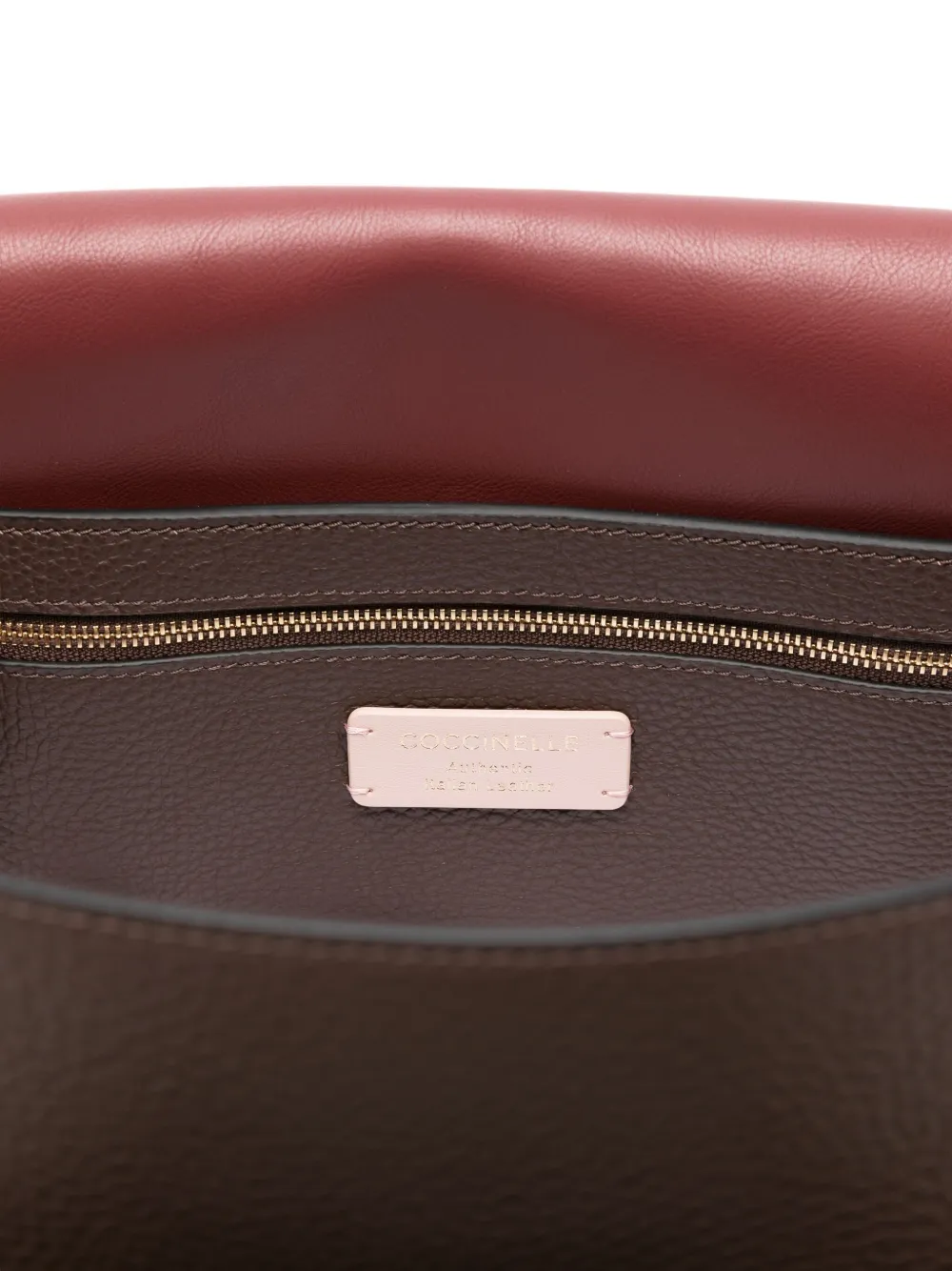 Coccinelle Double Beat leather tote bag Bruin