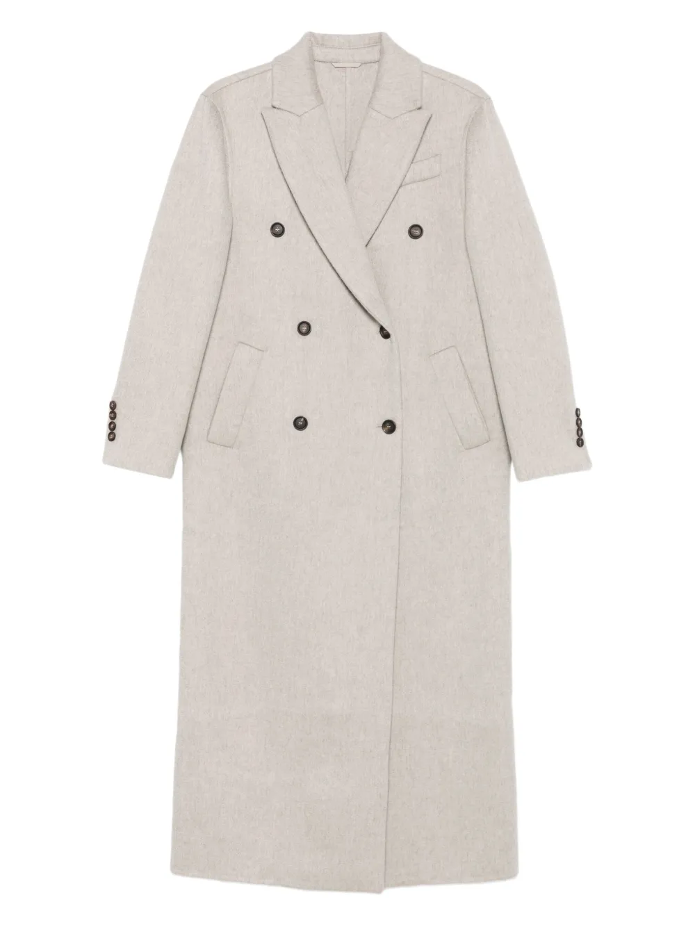 Brunello Cucinelli double-breasted cashmere coat Grijs