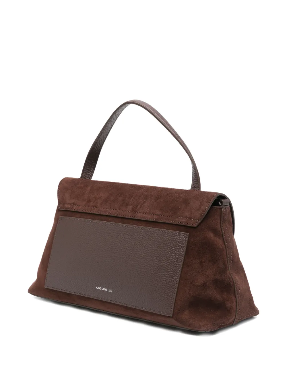 Coccinelle large Nikla suede tote bag Bruin