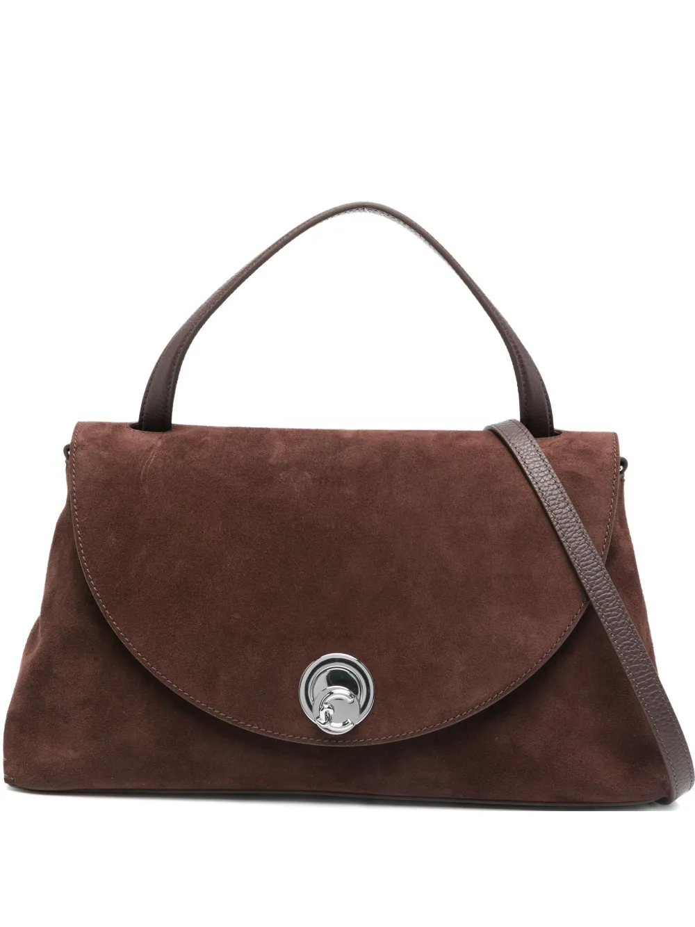 Coccinelle large Nikla suede tote bag Bruin