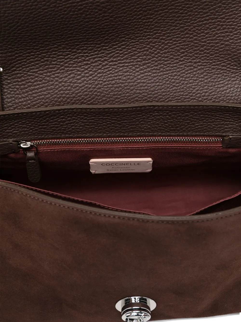 Coccinelle large Nikla suede tote bag Bruin