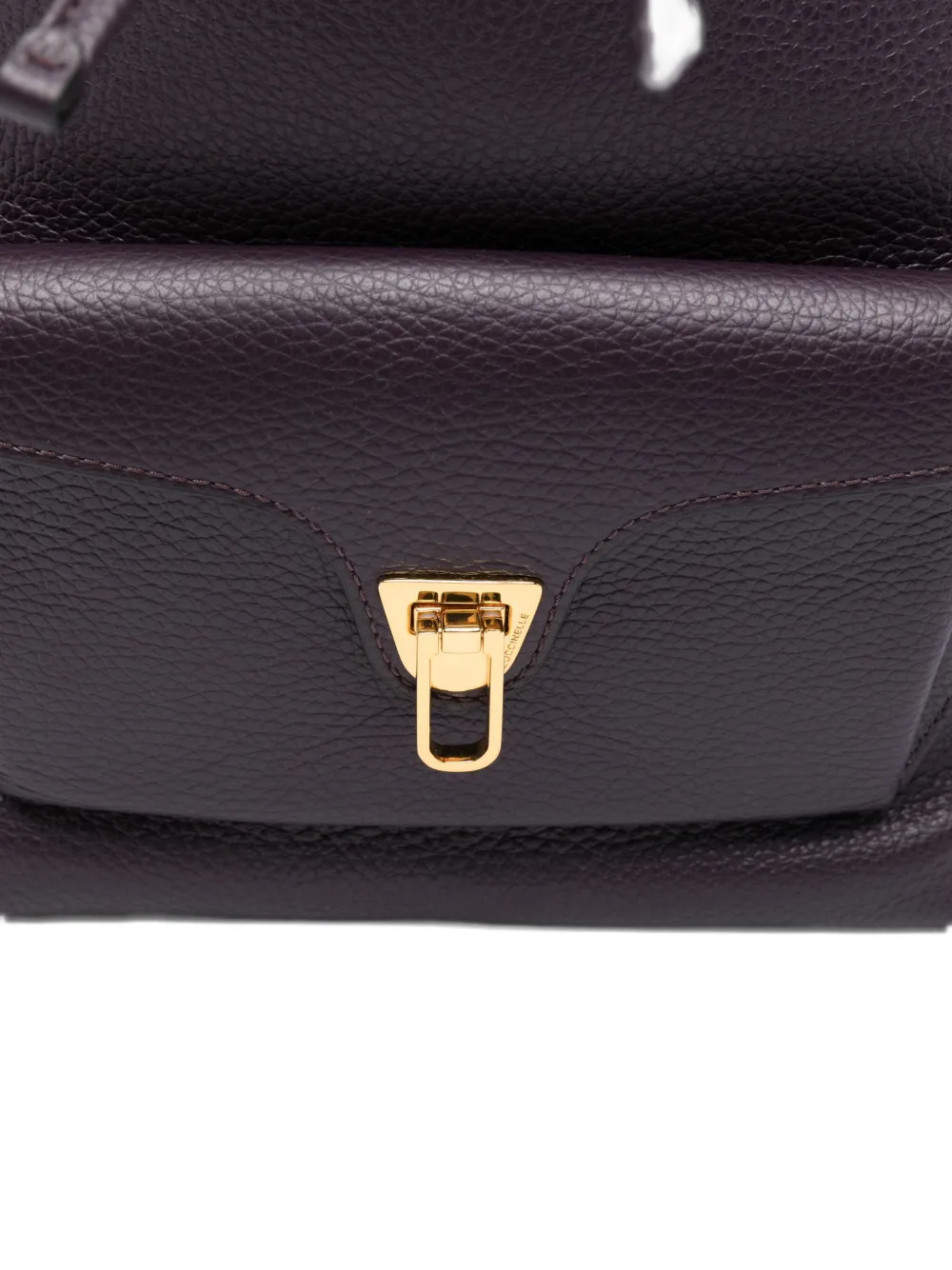 Coccinelle large Beat Generation drawstring leather bucket bag Paars