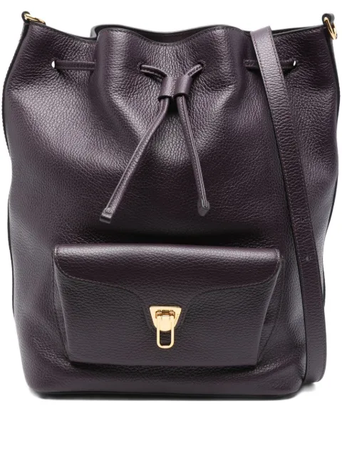 Coccinelle large Beat Generation drawstring leather bucket bag
