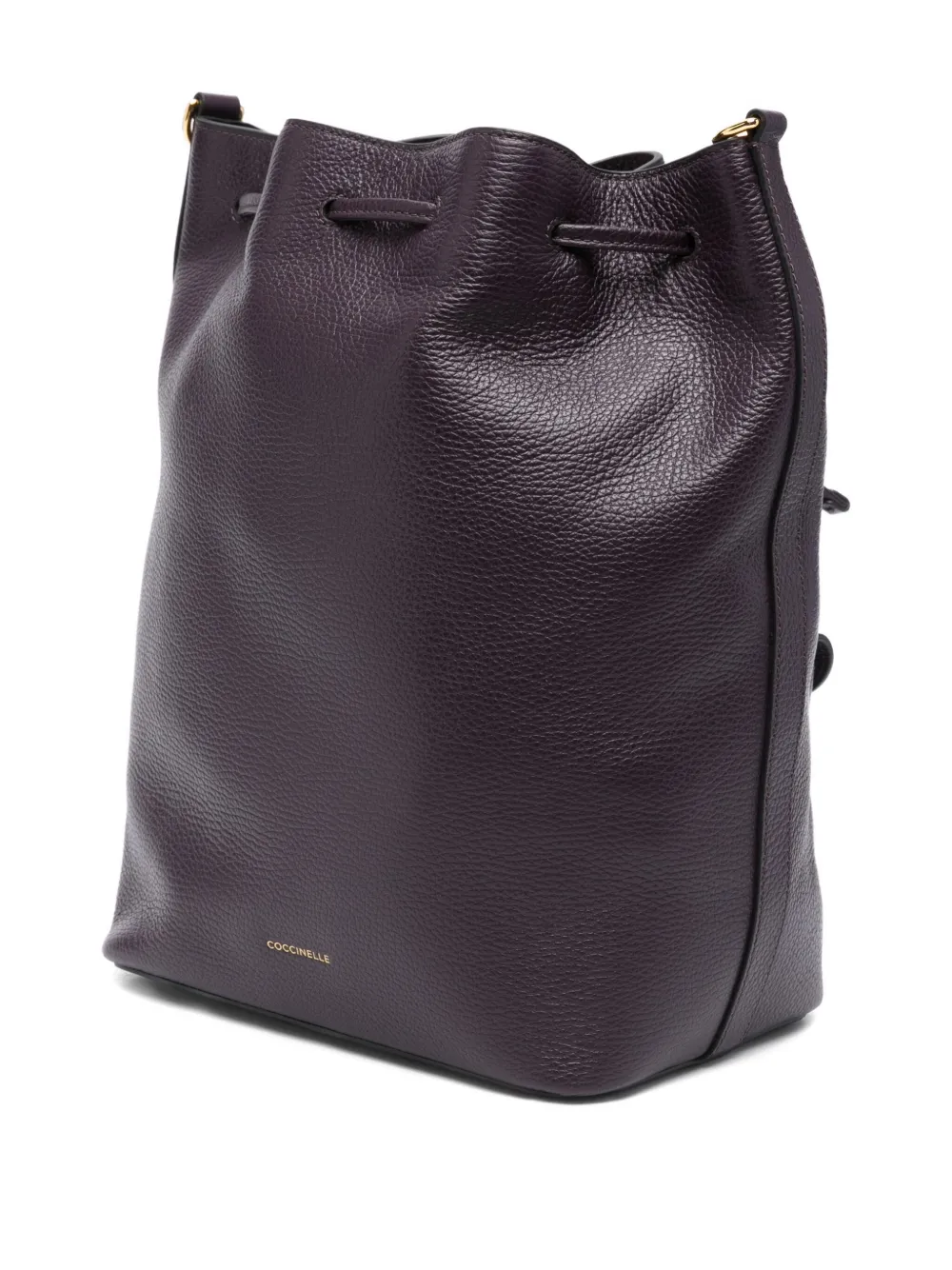 Coccinelle large Beat Generation drawstring leather bucket bag Paars