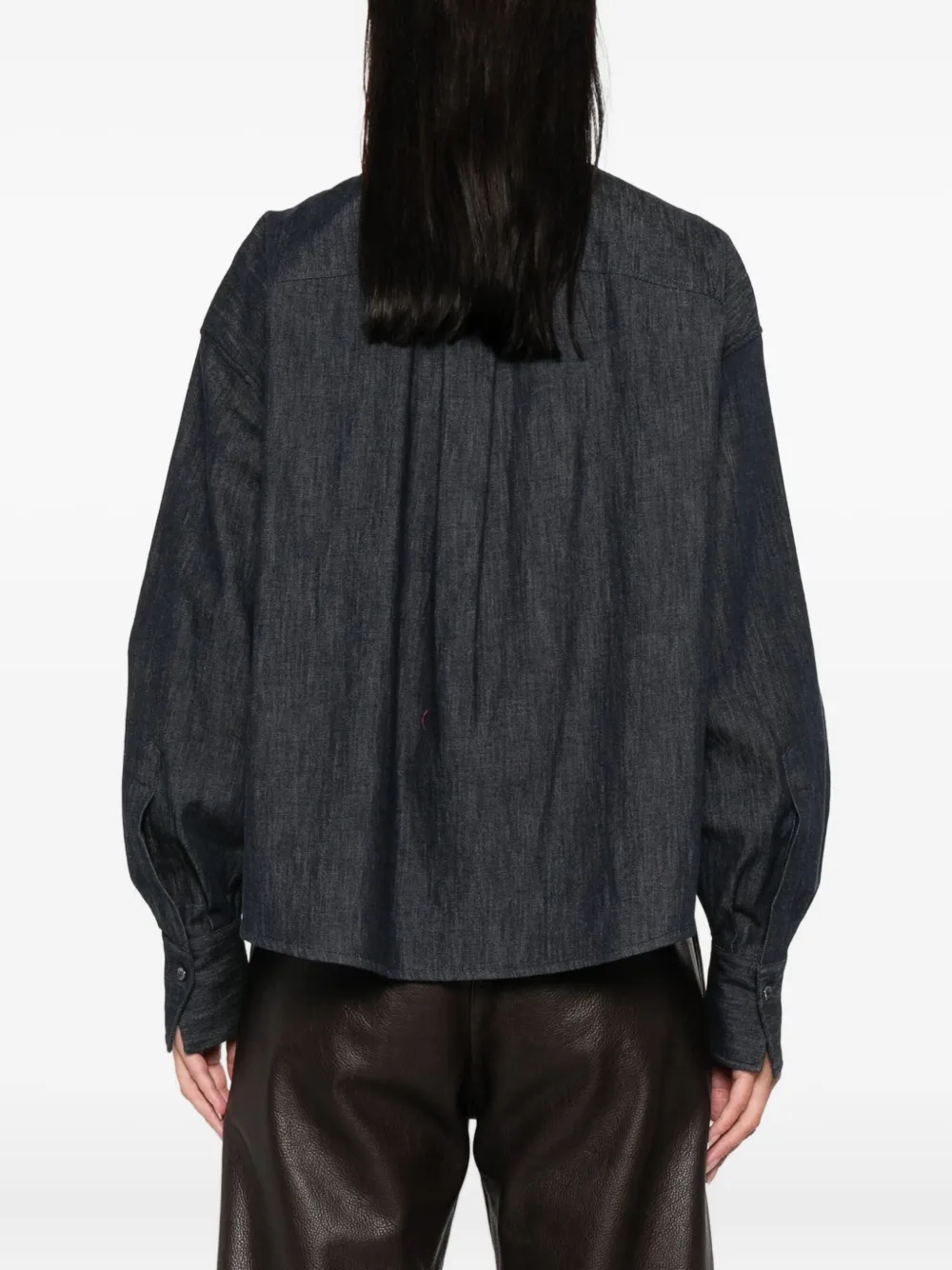 Brunello Cucinelli sequin-embellished denim shirt Blauw