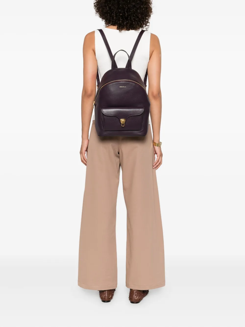 Coccinelle Beat Generation leather backbag Paars