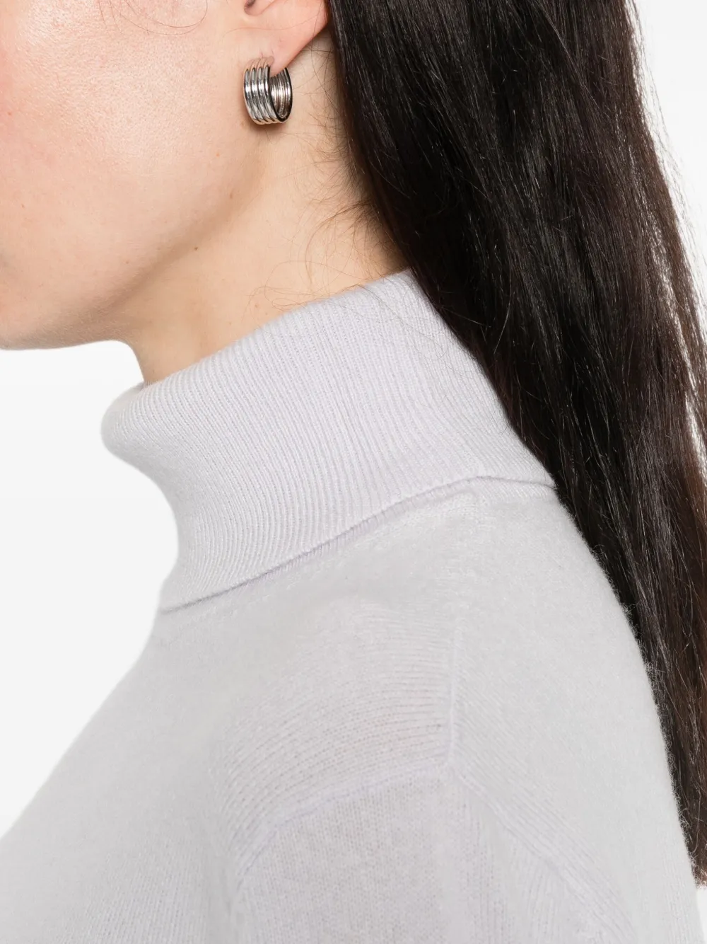 Purotatto Roll-neck Long-sleeve Sweater In White