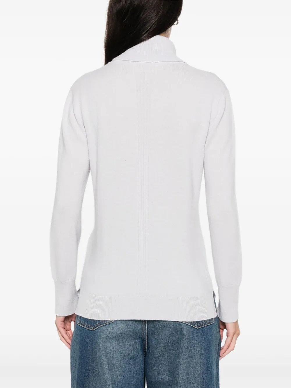 Purotatto Roll-neck Long-sleeve Sweater In White