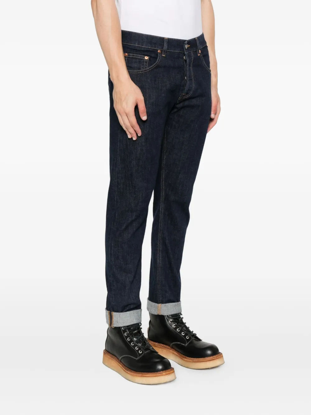 DONDUP Jeans met logopatch Blauw