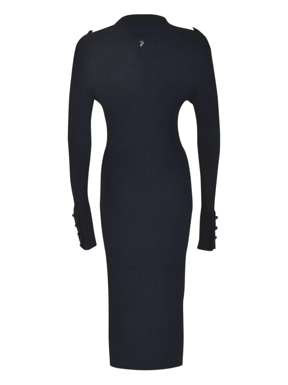 DONDUP ribbed buttoned-cuff dress Zwart