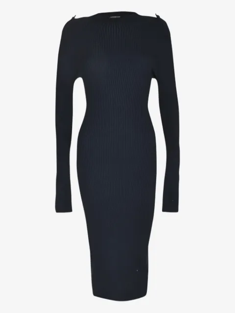 DONDUP vestido de canalé con botones en los puños
