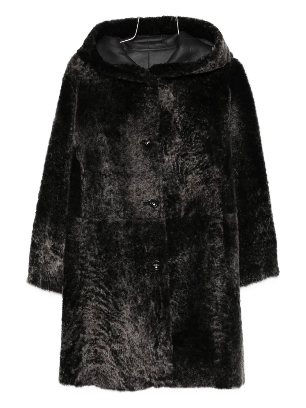 Manzoni 24 hooded sheepskin coat - Grigio