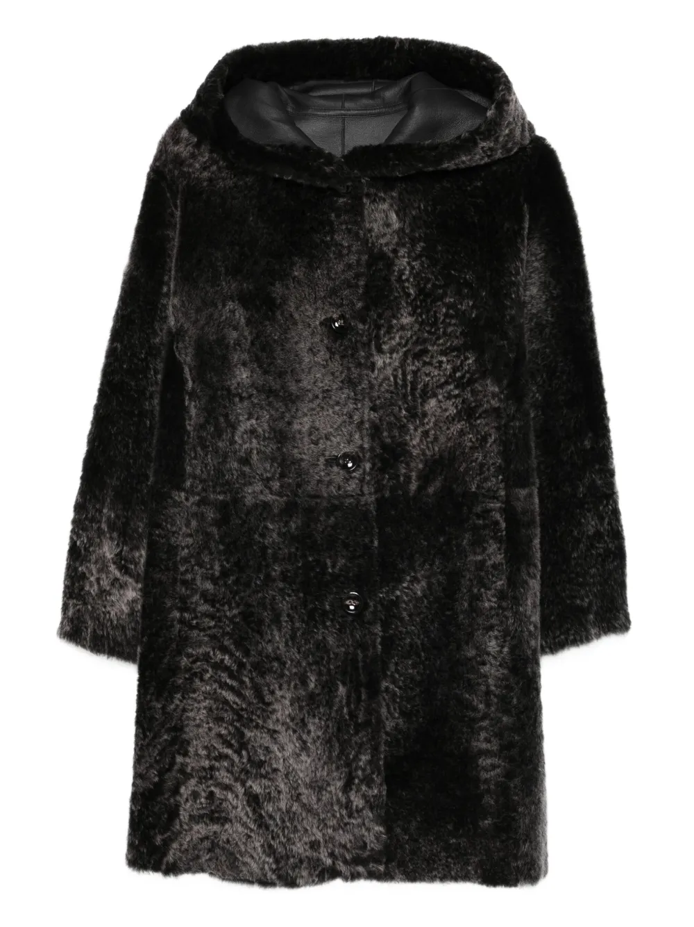 Manzoni 24 hooded sheepskin coat | Grey | Image 1