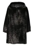 Manzoni 24 hooded sheepskin coat - Grey