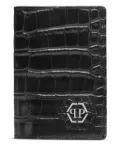 Philipp Plein crocodile-print leather passport holder - Black
