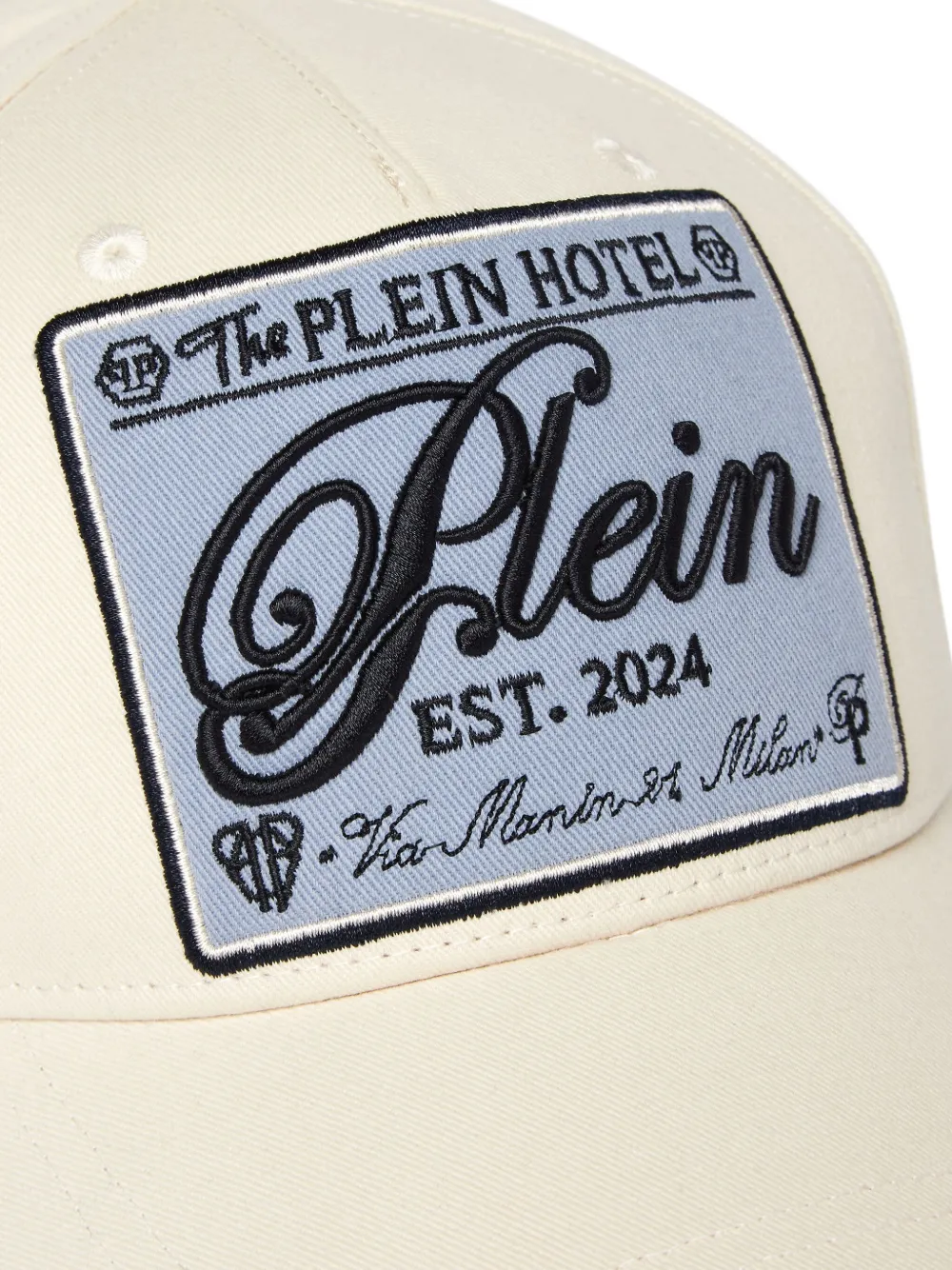 Philipp Plein Embroidered-patch Baseball Cap In Neutral