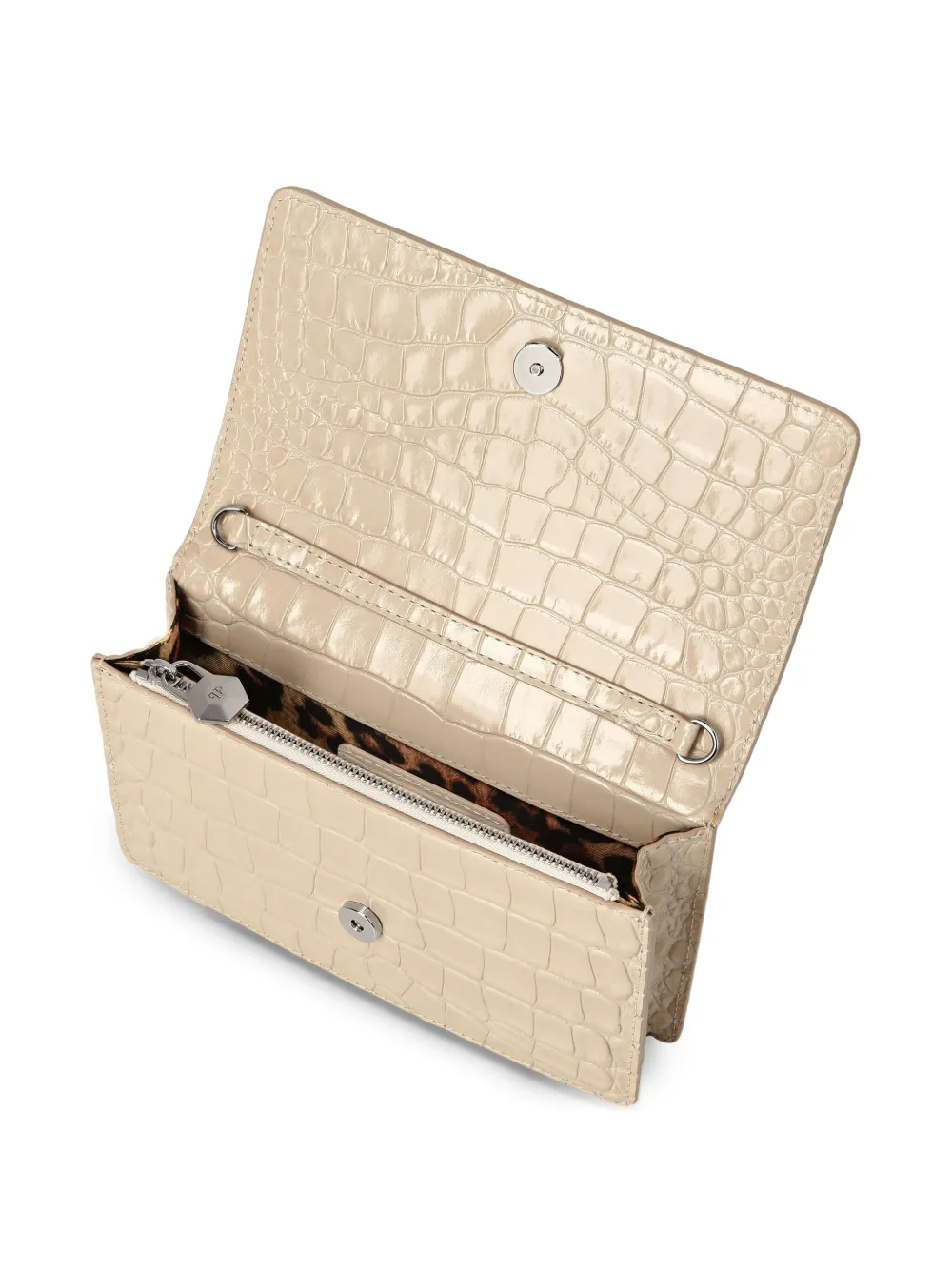Philipp Plein Crystal-embellished Crossbody Bag In Neutral