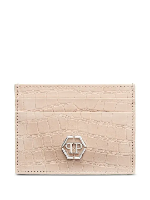 Philipp Plein crocodile-print logo-plaque cardholder