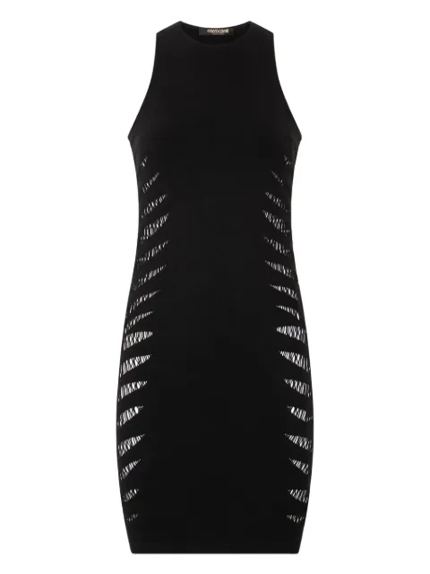 Roberto Cavalli perforated zebra-stripes mini dress