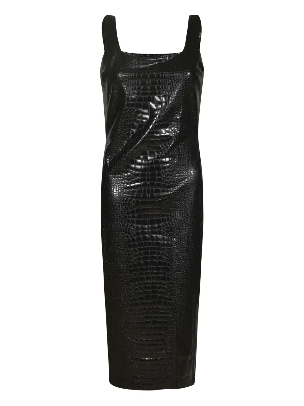 CHIARA BONI La Petite Robe crocodile-effect midi dress Zwart