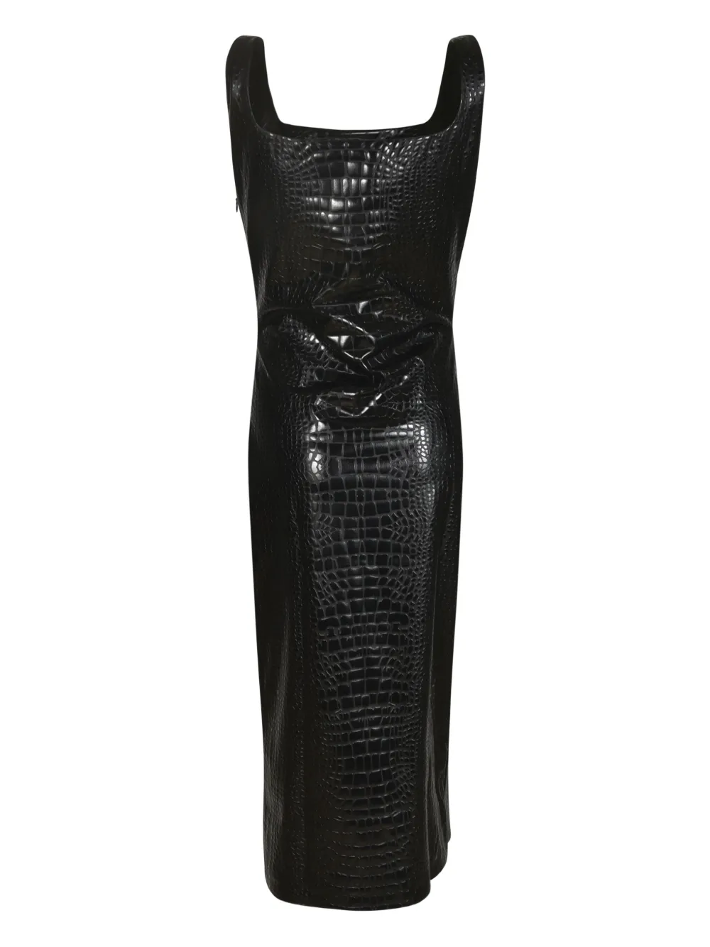CHIARA BONI La Petite Robe crocodile-effect midi dress Zwart
