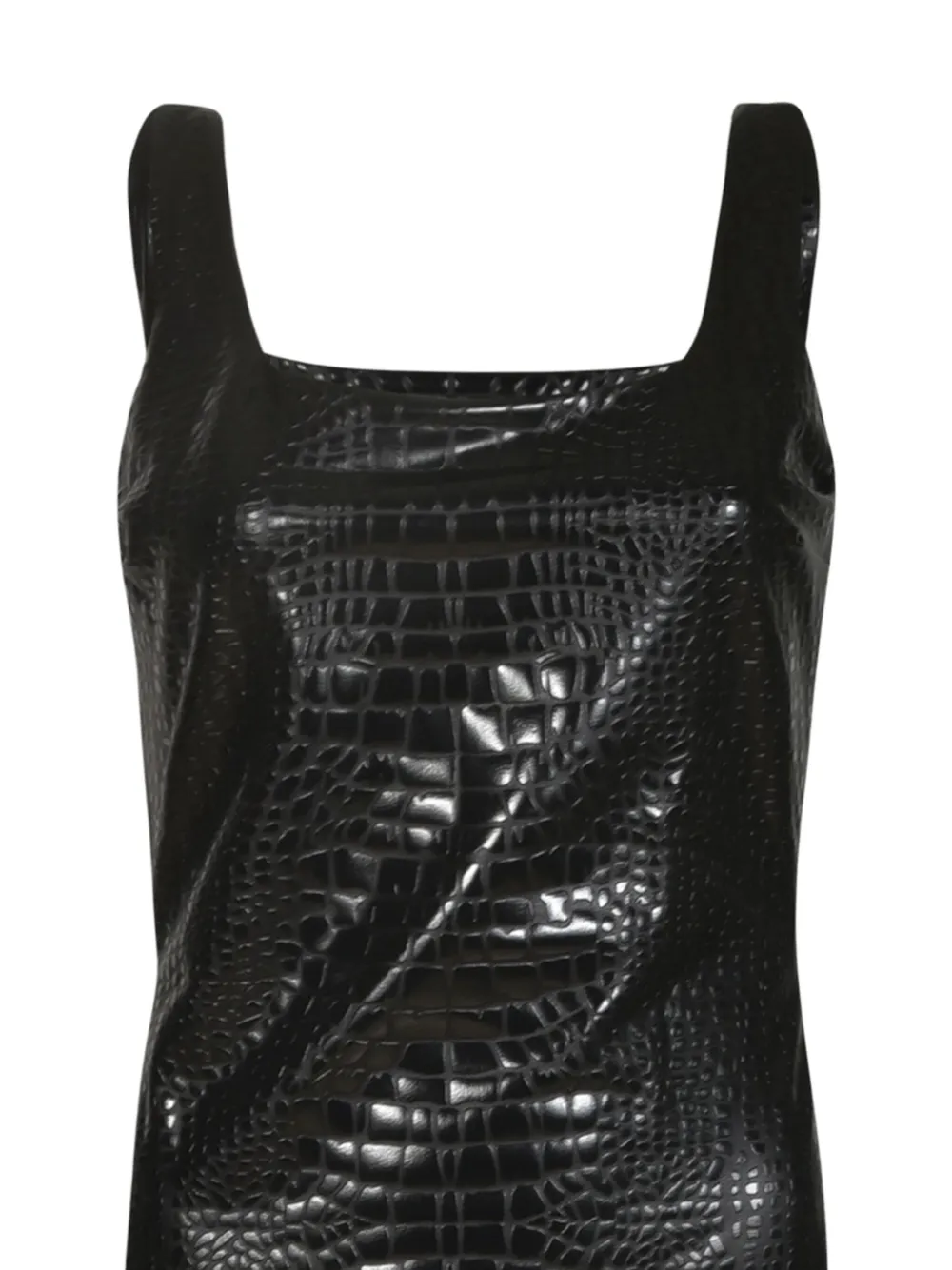 CHIARA BONI La Petite Robe crocodile-effect midi dress Zwart