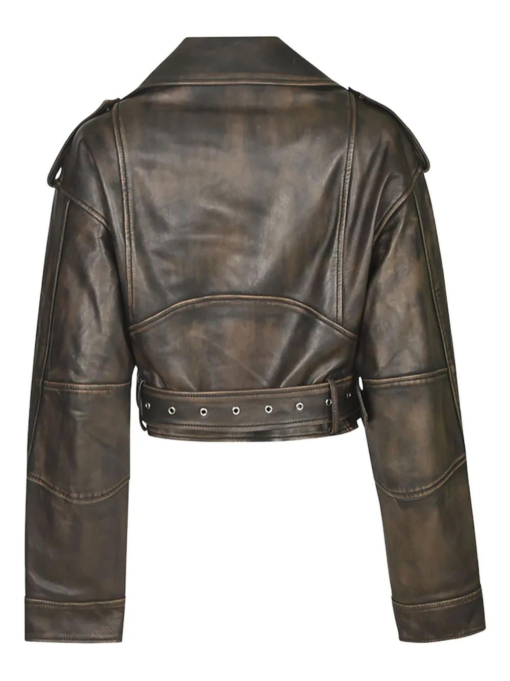 Sword 6.6.44 Belted Leather Jacket In Brown