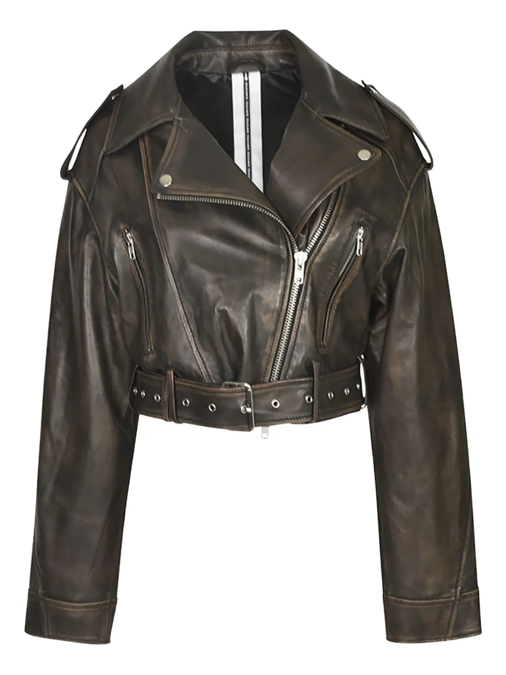 Sword 6.6.44 Belted Leather Jacket In Brown