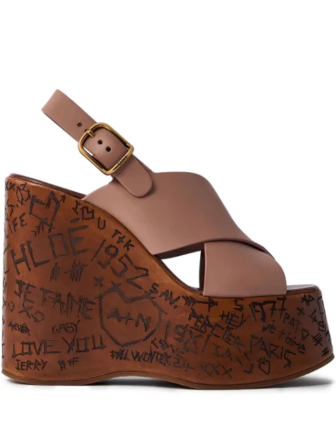 Chloé 130mm Maxime cross-strap wedge sandals