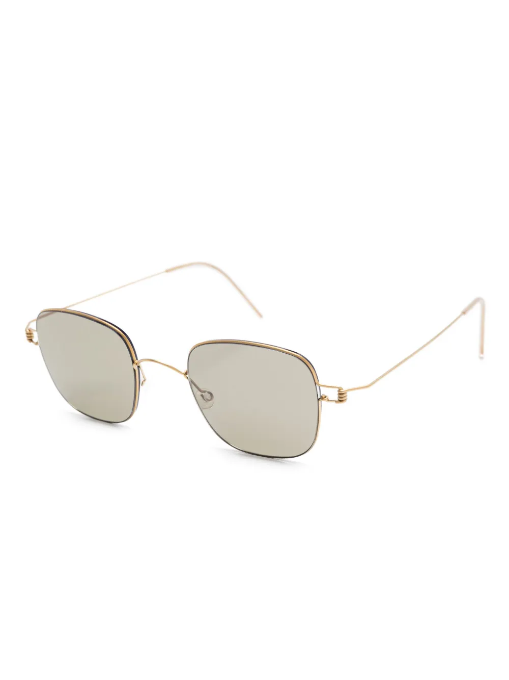 Lindberg 8216 titanium zonnebril met rechthoekig montuur - Geel