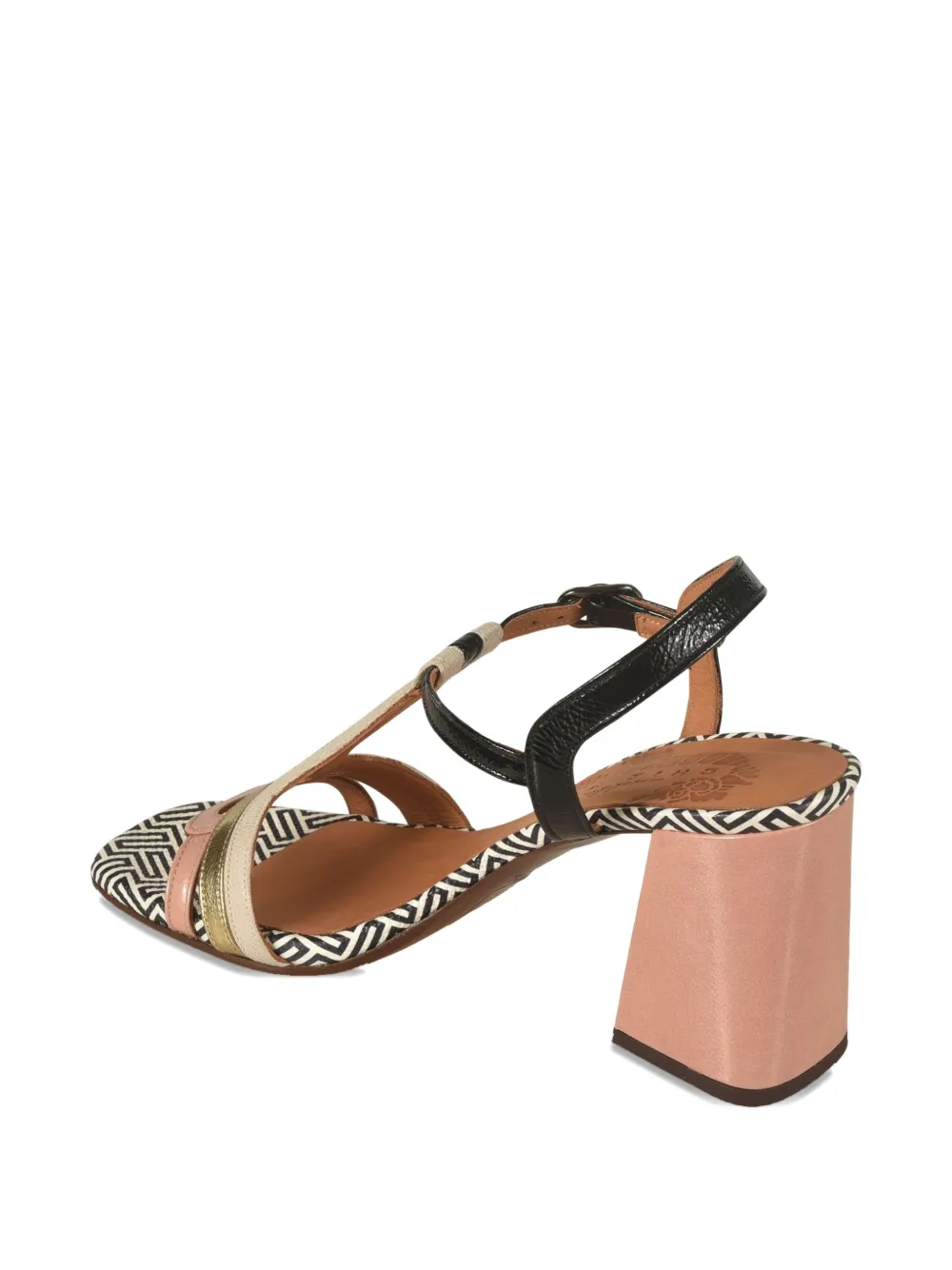 Chie Mihara block-heel geometric-pattern sandals Neutrals