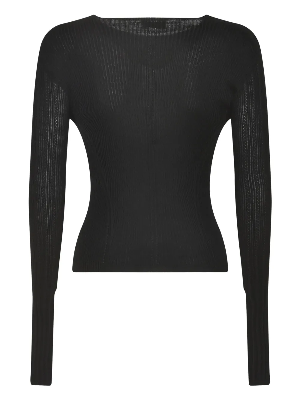 Lanvin ribbed long-sleeve top Zwart
