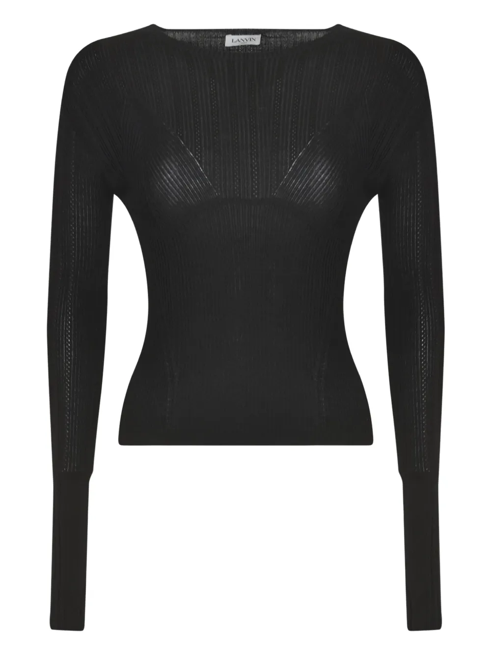 Lanvin ribbed long-sleeve top Zwart
