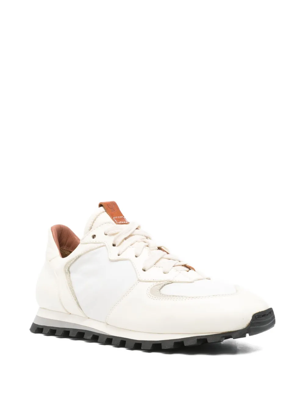 ELIA MAURIZI Claudia leather panelled sneakers Beige