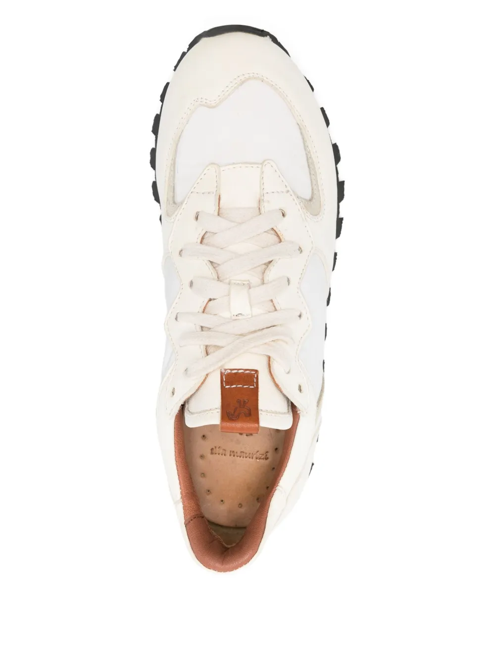 ELIA MAURIZI Claudia leather panelled sneakers Beige