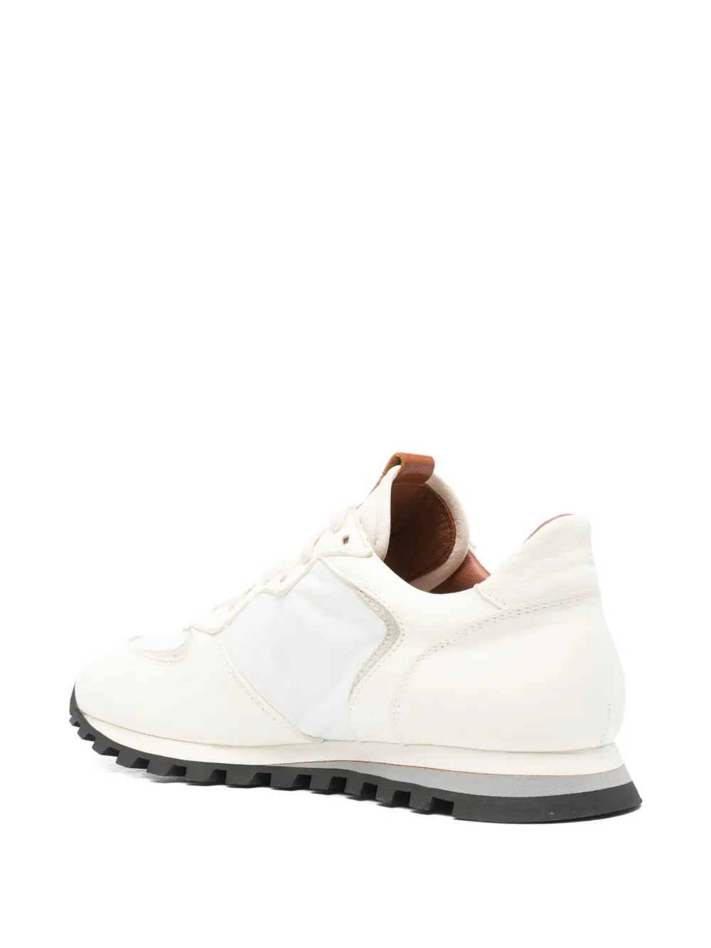 ELIA MAURIZI Claudia leather panelled sneakers Beige