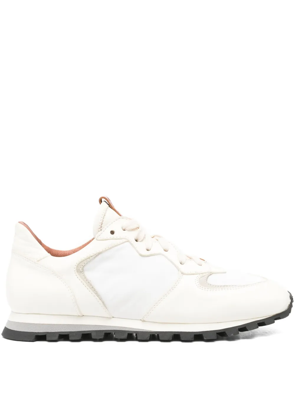 ELIA MAURIZI Claudia leather panelled sneakers Beige