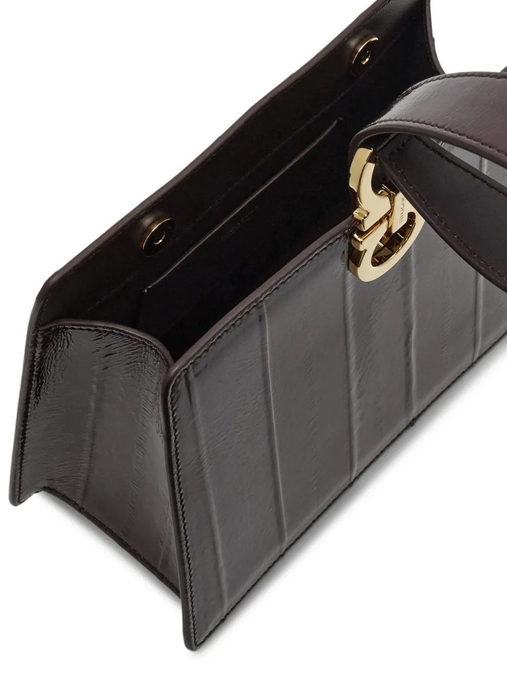 Ferragamo Kleine shopper met Gancini-verfraaiing Bruin