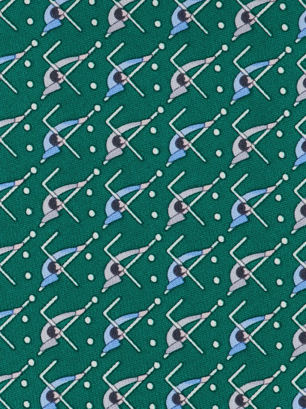 Ferragamo billiard-print silk tie Groen