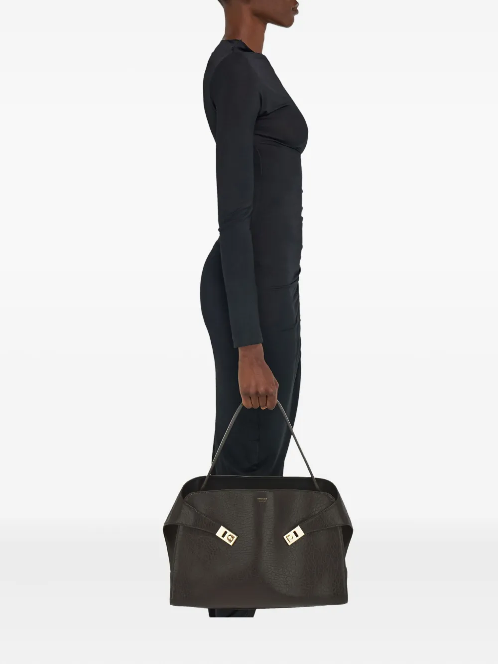 Ferragamo Hug L leather shoulder bag - Bruin